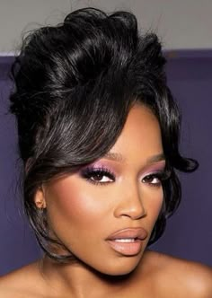 Keke Palmer Updo, Diy French Roll Hair, Keke Palmer Hairstyles, Messy Updo Black Women, Cornrow Pony, Bride Long Hair, Candy Hairstyles, Hair Mother Of The Bride, Simple Hairstyles For Short Hair