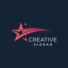 a star logo with the word creative and stars on it, as well as an arrow