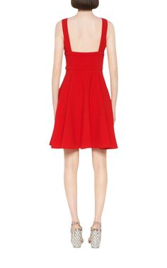 Miu Miu Bow-embellished Cady Dress | Runway Catalog Chic V-neck Dress With Back Opening, Elegant A-line Mini Dress With Bow Straps, Spring Sleeveless Miu Miu Dresses, Sleeveless Miu Miu Spring Dresses, Miu Miu Sleeveless Spring Dresses, Red V-neck Dress With Pleated Bodice, A-line Mini Dress With Bow Straps For Evening, Sleeveless Miu Miu Summer Dress, Chic A-line Backless Dress