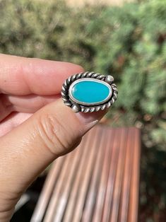 Kingman Turquoise Sterling Silver Ring Size 7.5 / Crimson Buffalo / Handmade Bohemian Jewelry / Gifts for Her / Turquoise Jewelry / OOAK - Etsy Vintage Blue Turquoise Cabochon Ring, Vintage Blue Cabochon Turquoise Ring, Blue Untreated Southwestern Rings, Southwestern Style Untreated Blue Turquoise Ring, Blue Untreated Round Turquoise Ring, One Of A Kind Blue Turquoise Ring, One-of-a-kind Blue Turquoise Ring, Bohemian Blue Turquoise Cabochon Ring, Untreated Blue Turquoise Ring