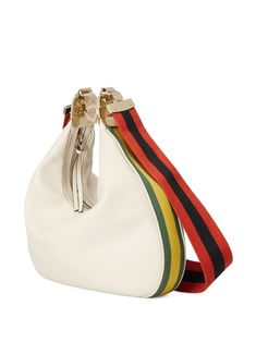 Gucci Attache Leather Shoulder Bag - Farfetch White Bag, Cotton Linen, Leather Shoulder Bag, Leather Bag, Zip Pockets, Fashion Branding, Gucci, Shoulder Bag, Handbags