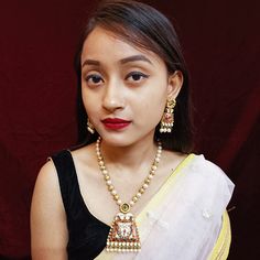 Exotic and snag-free kundan beaded pendant set with earrings. This is a stylish set with White Kundan. This set will work well with traditional, formal, and western formals. Eye-catching and unique jewelry that will set you apart. Gift this piece to a loved one, and see their face light up with joy. Best for gifting or for personal use, wear it to any occasion and become the spotlight. Festive Eid Temple Jewelry Sets, Festive Dual-tone Kundan Jewelry Sets, Designer Temple Jewelry Chandbalis For Diwali, Festive Dual-tone Kundan Necklace For Celebration, Festive Designer Temple Jewelry Chandbalis, Diwali Temple Jewelry Chandbalis For Designer Wear, Bollywood Style Dual-tone Festive Jewelry Sets, Dual-tone Kundan Necklace For Diwali Celebration, Designer Meenakari Jewelry Sets In Chandbali Style