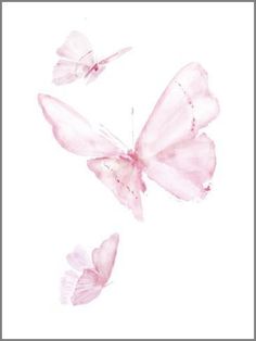 three pink butterflies flying in the air