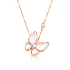 PRICES MAY VARY. 🦋Premium Material: Crafted from high-quality 925 sterling silver with a rose gold plating, this necklace is durable, hypoallergenic and won't tarnish or fade easily. 🦋Meaningful Design: The beautiful butterfly pendant symbolizes transformation, hope, and new beginnings, making it a perfect gift for someone special or a symbol of your personal growth. 🦋Specification Pendant : 0.6in inch(L); Adjustable Chain:15.7+2inch; Weight: 0.1oz. 🦋Versatile Style: The simple yet elegant d Butterfly Necklaces, Dainty Butterfly, Meaningful Design, Box Necklace, Butterfly Pendant Necklace, Rose Gift, Necklace Box, Pearl Shell, Butterfly Necklace