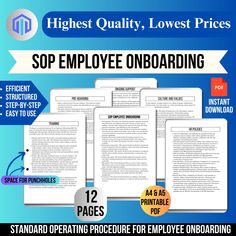 Streamline your employee onboarding process with our comprehensive Standard Operating Procedure (SOP) for Employee Onboarding. Our HR SOP Template offers a standardized and structured approach to ensure a smooth and efficient onboarding experience for your new hires. With our Onboarding SOP, you can establish clear procedures and guidelines for every step of the onboarding process, from pre-hire to post-hire activities. Our Onboarding Plan provides a strategic framework to align new hires with your business goals and culture, setting them up for success from day one. Our Employee Induction process offers a warm welcome, ensuring new hires feel valued and supported as they join your team. Our Onboarding Document serves as a comprehensive resource for new hires, providing essential informati Onboarding Checklist, Employee Onboarding, Standard Operating Procedure, Onboarding Process, Employee Engagement, Best Practice, Business Goals, Project Management, No Response