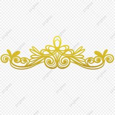 an ornate gold frame on a transparent background