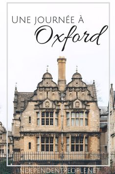 an old building with the words one day in oxford on it's front cover