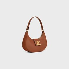 MEDIUM AVA TRIOMPHE BAG IN SMOOTH CALFSKIN - TAN | CELINE Ava Triomphe Bag, Triomphe Bag, High Fashion Looks, Leather Cap, New Sneakers, New Fragrances, Bago, Handbag Backpack, Magnetic Closure