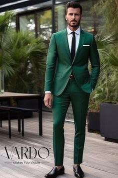 Green Two Piece Tailored Suit, Prefect For Wedding, Dinner and Business parties. Sleek Suit Men, Vardo Suits, Green Suits For Men, Dark Green Suit Men, Colombian Wedding, Prom 2k24, Green Suits, Green Suit Men, Wedding Groomsmen Attire