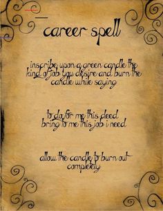 Career Spell, Book Items, Find Job, Witchcraft Spells For Beginners, Hoodoo Spells, Good Luck Spells, Witchy Tips, Spells For Beginners, Real Witches