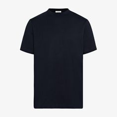 Keep it simple with the casual appeal of this classic navy t-shirt-tailored to a relaxed fit with a crewneck collar. Navy Crew Neck T-shirt For Summer, Navy Relaxed Fit Short Sleeve T-shirt, Classic Blue Crew Neck T-shirt, Navy Cotton T-shirt For Everyday, Classic Short Sleeve T-shirt For Casual Gatherings, Classic Cotton T-shirt For Casual Gatherings, Basic Navy Short Sleeve T-shirt, Classic Short Sleeve Tops For Casual Gatherings, Classic Short Sleeve Tops For Casual