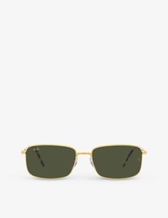 | Ray-Ban metal sunglassesFrame 100% metal; lens 100% crystalStyle number: RB3717Polished frame, textured temples, tortoiseshell temple tips, logo at lens, 100% UV protectedFrame shape: rectangularDimensions: lens height 39.2mm, bridge width 57-18mm, temple length 145mmWipe with a clean, dry clothComes with hard case and cloth Ray Ban Original Wayfarer, Ray Ban Sunglasses Women, Accessory Inspo, The Fighter, Trendy Glasses, Rectangle Frame, Metal Sunglasses, American Brand, Rectangle Sunglasses