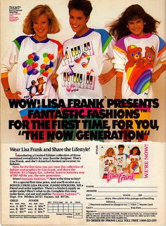 an advertisement for the children's t - shirt company, featuring three girls in rainbow shirts