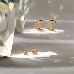 These Gold Vermeil Crescent Moon Stud Earrings are a great addition to your ear stack! Gold Vermeil Hypoallergenic, lead and nickel free Height 6mm Post Length 9mm #E511-G Celestial Hypoallergenic Earrings For Everyday, Hypoallergenic Celestial Earrings For Everyday, Celestial Hypoallergenic Cartilage Earrings As Gift, Everyday Hypoallergenic Moon-shaped Jewelry, Everyday Hypoallergenic Moon Shaped Jewelry, Hypoallergenic Moon-shaped Cartilage Earrings As Gift, Moon Stud Earrings, Gold Crescent Moon, Gold Bond