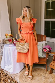 Darling Dress, Galveston, Square Cut, Flutter Sleeves, Flutter Sleeve, Midi Length, Bodice, Fashion Inspo, Easter