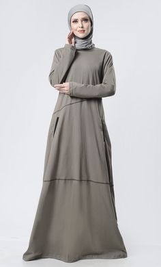 Simple Top Stitch Detailed Abaya Casual Long Sleeve Abaya With Modesty Panel, Long Sleeve Abaya With Modesty Panel For Fall, Fall Long Sleeve Abaya With Modesty Panel, Casual Long Abaya For Winter, Casual Long Winter Abaya, Abaya With Pockets, Simple Top, Perfect Wardrobe, Embroidered Jacket