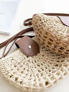 SPU: YSCC230357 Style: Casual Pattern Type: Plain Season: Spring/Summer Length: Regular Material: Polyester Trendy Braided Beige Crochet Bag, Trendy Braided Shoulder Bag For Vacation, Spring Braided Brown Shoulder Bag, Beige Straw Beach Bag With Phone Holder, Beige Crossbody Crochet Bag For Beach, Trendy Crochet Crossbody Bag For Beach Season, Summer Woven Crossbody Beach Bag, Woven Crossbody Shoulder Bag For Beach Season, Trendy Beige Shoulder Bag With Open Weave