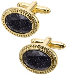 PRICES MAY VARY. Handmade Polished Novelty Natural Sparkling Blue Goldstone. Gold Plated and Silver Tone Oval Polyhedral Cufflinks for Men with nice gift case. Perfect Cufflinks Jewelry Set accessory to match your french cuffs shirt dress. Made of Environmentally Friendly Brass Metal with workmanship. Cufflink Size - 20 * 16mm (0.78 * 0.63 Inch). Package Include: 1 pair Men Cufflinks in gift box. High Polished Brass Resistance to Rust, Scratch, long lasting for daily wear. Perfect Cufflink Set t Cuffs Shirt, French Cuff Shirts, Tuxedo Shirt, French Cuff, Blue Goldstone, Cufflink Set, Tuxedo Shirts, Cufflinks Men, Brass Metal