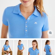 Brand New Never Used With Tags Aeropostale A87 Pique Polo Blue Size Large Polo Blue, Aeropostale, Color Blue, Womens Tops, Brand New, Tags, Women Shopping, Blue, Color