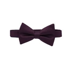 A solid plum pre-tied bow tie. Classic Pre-tied Bow Tie For Formal Occasions, Classic Pre-tied Butterfly Knot Bow Tie, Classic Pre-tied Satin Bow, Classic Pre-tied Bow With Ties, Classic Pre-tied Tie With Decorative Bow, Classic Pre-tied Decorative Bow, Classic Pre-tied Bow Tie, Classic Pre-tied Bow, Dapper Solid Color Party Ties