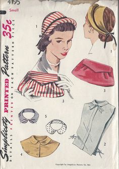 an old fashion sewing pattern for women's blouses and hats