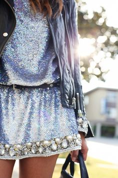 iridescent sequin dress with an embellished trim Ashish Dress, Unapologetic Aesthetic, Ashley Madekwe, Pink Peacoat, Ring My Bell, Sparkly Dress, Night Out Outfit