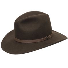 Brown Classic Felt Hat With Curved Brim For Town, Classic Brown Felt Hat With Flat Crown, Classic Wide Brim Felt Hat For Town, Classic Flat Brim Felt Hat For Town, Classic Leather Felt Hat With Short Brim, Classic Brown Wool Fedora, Brown Flat Crown Felt Hat For Outdoor, Classic Brown Fedora For Ranch, Casual Brown Fur Felt Fedora