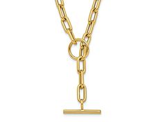 14K yellow gold polished paperclip link chain necklace. Measures approximately 18"L x 3/16"W and has a toggle clasp. Classic Toggle Necklace With Oval Link Cable Chain, Classic Yellow Gold Oval Link Toggle Necklace, Classic Toggle Necklace With Rectangular Links And Cable Chain, Yellow Gold Toggle Necklace With Oval Link Cable Chain, Classic Yellow Gold Toggle Necklace With Adjustable Chain, Classic Link Toggle Necklace For Formal Occasions, Classic Yellow Gold Link Toggle Necklace, Formal Yellow Gold Toggle Necklace With Cable Chain, Classic Yellow Gold Toggle Necklace For Formal Events