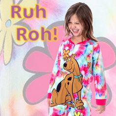 Step into a world of mystery and comfort with the Scooby-Doo Girls' Tie-Dye Flower Power Union Suit! This footless sleep pajama is perfect for young fans of the classic cartoon.

- Size: 7/8
- Color: Multicolored with a tie-dye and flower pattern
- Material: 100% Polyester
- Gender: Female
- Age Group: Kids
- Features: Ribbed fabric at ankles and wrists for a snug fit, easy-access zipper along the chest

Ideal for cozy nights or themed sleepovers, this pajama captures the playful spirit of Scoob Novelty Long Sleeve Sleepwear For Sleepover, Multicolor Cartoon Print Sleepwear For Pajama Party, Playful Multicolor Cartoon Print Sleepwear, Pink Cartoon Print Onesie For Loungewear, Fun Cartoon Print Sleepwear For Sleepover, Multicolor Cartoon Print Onesie For Playwear, Fun Multicolor Cartoon Print Sleepwear, Playful Character Print Sleepwear, Long Sleeve Multicolor Sleepwear With Character Print