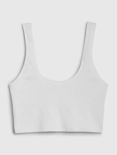 White Ribbed Scoop Neck Tank Top, Gap Stretch Seamless Tops, White Seamless Tank Top For Everyday, White Seamless Everyday Tank Top, Gap Seamless Summer Tops, Trendy Fitted Gap Tank Top, Trendy Fitted Tank Top From Gap, White Stretch Ribbed Tank Top, Trendy Fitted Tank Top By Gap