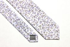 Cotton Ties For Weddings, Fitted Cotton Ties For Wedding, White Cotton Ties For Formal Occasions, White Cotton Ties For Summer, White Cotton Summer Ties, Classic White Ties For Spring, Classic White Spring Ties, Sage And Lavender Wedding, Purple Floral Tie