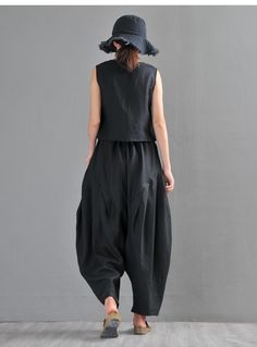 Buy BABBAKUD Loose Retro Linen Casual Pants Trousers Our Wide Selection Is Elegible For Free Delivery Black Linen Pants, Casual Linen Pants, Spring Pattern, Linen Casual, Linen Style, Funky Fashion, Loose Pants, Black Linen, Retro Stil