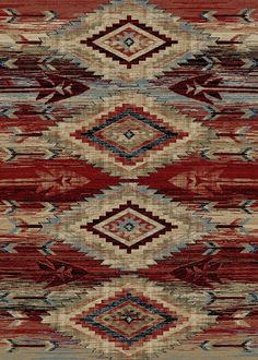 Broken Arrow Area Rug Western Area Rugs, Warm Color Palette, Southwestern Rug, Broken Bow, Southwestern Area Rugs, Warm Colour Palette, Inspire Me Home Decor, Lodge Style, Style Rustique