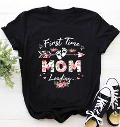 Mother Day Shirt / Mom Shirt / Mom T-Shirt / Mother's Day Gift / Mom Gift / Mama Shirt / First Time Mom Loading Shirt Funny Print Short Sleeve Shirt For Mother's Day, Mother's Day Printed Graphic Tee, Mother's Day Black T-shirt With Funny Print, Mother's Day Funny Print Crew Neck Shirt, Short Sleeve Slogan Shirt For Mother's Day, Mother's Day Short Sleeve Slogan Shirt, Mother's Day Slogan Short Sleeve Shirt, Mama Tshirts, First Time Mom