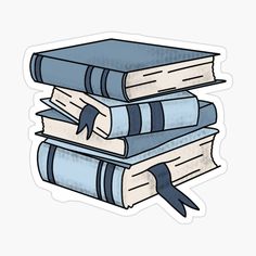 three books stacked on top of each other sticker