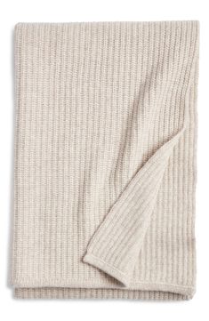 the rib knit blanket in beige