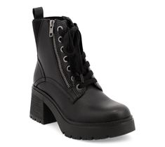 Meet your new favorite combat boots, Idalia.These lace-ups feature a zipper closure for easy wear and a lug sole for a chic street-style vibe. From MIA Shoes. Mally Beauty, Adaptive Clothing, Mia Shoes, Street Style Chic, Lug Sole, Ankle Bracelets, Black Decor, Easy Wear, Lace Up Boots