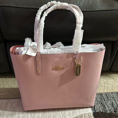 Color: Light Pink Leather High End Handbags, Dream Items, Coach Tote Bag, Dream Bag, Color Light Pink, Christmas Board, Coach Tote Bags, Girly Bags, Coach Tote