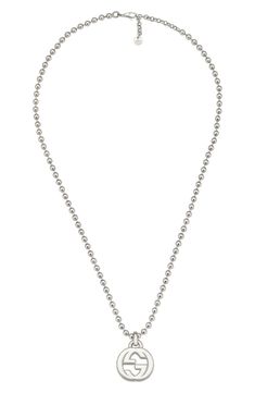 Free shipping and returns on Gucci Interlocking-G Necklace at Nordstrom.com. At once abstract and literal. the double-G logo of the House of Gucci shines brightly at the end of a pull-chain necklace. The House Of Gucci, House Of Gucci, Bony Levy, Coin Pearls, Pull Chain, Gemstone Necklace, Layered Necklaces, Handmade Necklaces, Womens Necklaces