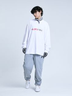 Editor's Note'GRAFFITIONMIND' long sleeve shirt can be worn any time of the year comfortably, and looks good with about any types of bottom. - Oversized fit with dropped shoulder- Extra long length sleeves- R'LOVE'UTION lettering print on front- Made of 100% cotton, crisp and classic material Measurements(in.)One size- Body Length: 31.49 in.- Chest: 29.92 in.- Shoulder: 25.98 in. - Sleeve Length: 23.62 in.*Depending on the monitor resolution or screen settings, there may be color White Long Sleeve Hip Hop Sweatshirt, Urban Style White Long Sleeve Sweatshirt, White Long Sleeve Urban Sweatshirt, Urban White Long Sleeve Tops, White Long Sleeve Tops For Streetwear, Time Of The Year, Long Length, Extra Long, Long Sleeve Shirt