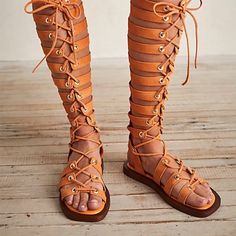 New Free People Sun Chaser Tall Gladiator Sandals Size Msrp: $178 Orange. Line Through Logo On The Inside And Dot On The Bottom This Is A Brand New Original Free People Sun Chaser Tall Gladiator Sandals. This Item Has A Retail Price Of $178! Please Look At All Pictures, I Have Included Stock And Actual Pictures Of The Item! Standout In These Statement-Making Gladiator Sandals, Featured In A Flat-Sole Style And Strappy Silhouette With Eye-Catching Laced Details, A Round Toe, And Easy Back Zip Clo Tall Gladiator Sandals, Wrap Sandals, Free People Shoes, Lace Up Sandals, Walker Boots, Fit N Flare Dress, Artisan Craft, Vintage Aesthetic, Rain And Snow Boots