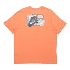 Nike AS M Nike Sportswear NSW Tee Shoe Printing Short Sleeve Red Orange CT6869-871 (Men's) Casual Red Activewear With Relaxed Fit, Casual Orange Moisture-wicking Tops, Nike Short Sleeve Activewear, Nike Casual T-shirt In University Red, Nike Casual Top In University Red, Casual Sports T-shirt With Go-dry, Casual Go-dry T-shirt For Sports, Casual Workout Orange Tops, Casual Workout Tops In Orange