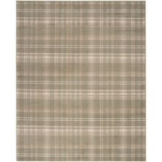 a beige plaid rug on a white background