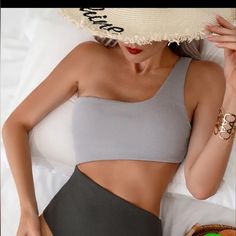 Nwot- Size Large Gray Toned One Piece Swimsuit With A Chic One-Shoulder And Midriff Baring Middle. One Shoulder Beachwear Bodysuit For Vacation, Summer One Shoulder Bodysuit For Beach, Summer One-shoulder Bodysuit For Poolside, Summer One-shoulder Bodysuit For Beach, Summer One-shoulder Bodysuit For The Beach, One-shoulder Bodysuit For Poolside Summer, One-shoulder Stretch Bodysuit For Beach, One Shoulder Bodysuit For Poolside Summer, One Shoulder Stretch Bodysuit For Beach