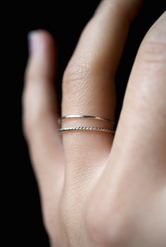 silver stacking rings Minimalist Double Band Stackable Rings As Gift, Silver Dainty Double Band Stackable Rings, Minimalist Double Band Stackable Jewelry, Silver Double Band Stackable Dainty Rings, Silver Minimalist Stackable Jewelry, Adjustable Silver Stackable Minimalist Rings, Silver Double Band Midi Rings In Sterling Silver, Silver Sterling Silver Double Band Midi Rings, Minimalist Stackable Double Band Midi Rings