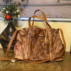 Genuine Leather In Natural Brown Color Very Roomy With A Lot Of Comportments 100% Leather 12” L X 18” W X 5” D Adjustable Straps Comes With Dust Bag And Tags ( Never Full Style) #40019 Dark Tan Leather Bag For On-the-go, Dark Tan Leather Satchel Shoulder Bag, Dark Tan Leather Crossbody Shoulder Bag, Dark Tan Leather Shoulder Bag, Dark Tan Leather-lined Satchel Shoulder Bag, Dark Tan Leather Crossbody Bag, Brown Hobo Tote Bag With Detachable Strap, Brown Tote Hobo Bag With Detachable Strap, Cognac Soft Leather Crossbody Hobo Bag