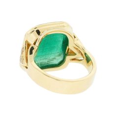 For Sale on 1stDibs - 18k Yellow Gold Vintage Emerald Cabochon Ring When it comes to jewelry, vintage pieces hold a unique charm and story that modern creations simply can't Formal Cabochon Signet Ring, Formal Fine Jewelry Signet Ring With Cabochon, Luxury Yellow Gold Oval Cabochon Gemstones, Yellow Gold Multi-stone Cabochons Fine Jewelry, Yellow Gold Multi-stone Cabochons For Fine Jewelry, Luxury Cabochon Signet Ring For Formal Occasions, Luxury Emerald Ring With Oval Cabochon And 17 Jewels, Luxury Emerald Ring With Oval Cabochon, Luxury Oval Cabochon Emerald Ring With 17 Jewels