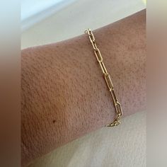 Minimalist Paper Clip Gold Bracelet Great For Stacking 18k Solid Yellow Gold 1.6 Grams 6.75 Inches Link Chain Bracelet, Solid Yellow, Paper Clip, Link Chain, Womens Jewelry Bracelets, Chain Bracelet, Gold Bracelet, Women Jewelry, Yellow Gold