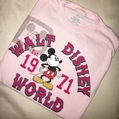 Light Pink Tee Shirt Featuring Mickey Mouse And Walt Disney World Est. 1971. Never Worn! Size Small. Disneyland Resort Walt Disney World By Hanes. Preshrunk Cotton. Perfect For Your Summer Disney Trip! Pink Fun T-shirt For Disney Fan Events, Pink Cotton Mickey Mouse T-shirt, Pink Mickey Mouse Cotton T-shirt, Fun Letter Print T-shirt For Disney Trips, Pink Mickey Mouse Crew Neck Top, Pink Mickey Mouse T-shirt For Disney Events, Pink Crew Neck Top With Mickey Mouse, Pink Graphic Print T-shirt For Disney Fan Events, Pink Mickey Mouse Crew Neck T-shirt