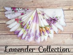 Vintage Hankies-Ships Same Day! | Jane Vintage Handkerchief, Pink Lavender, Mint Blue, Color Collection, Quilt Blocks, Different Colors, Projects To Try, The Day